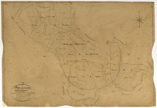 Ménestreau, cadastre ancien : tableau d'assemblage