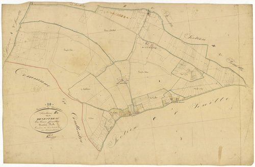 Ménestreau, cadastre ancien : plan parcellaire de la section B dite de Ménestreau, feuille 2