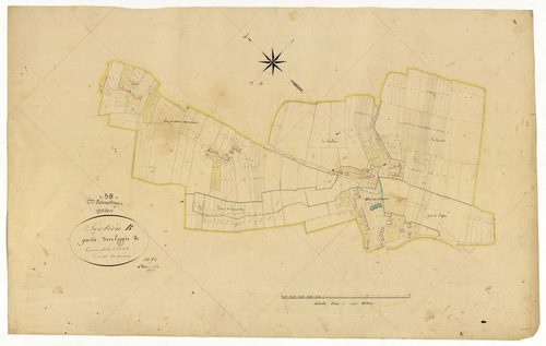 Ménestreau, cadastre ancien : plan parcellaire de la section B dite de Ménestreau, feuille 1, développement