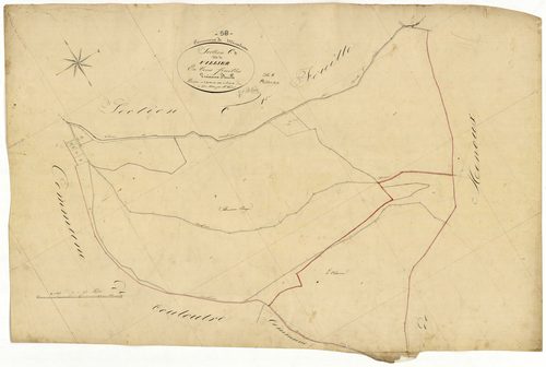 Ménestreau, cadastre ancien : plan parcellaire de la section C dite de Villiers, feuille 3