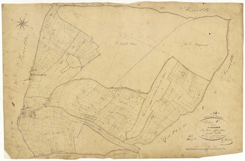 Ménestreau, cadastre ancien : plan parcellaire de la section C dite de Villiers, feuille 1