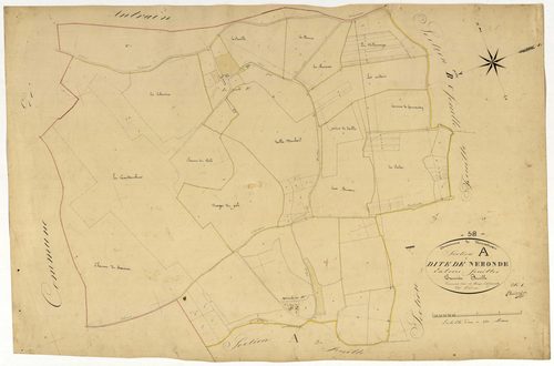 Ménestreau, cadastre ancien : plan parcellaire de la section A dite de Nérondes, feuille 1