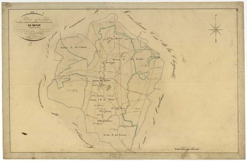 Menou, cadastre ancien : tableau d'assemblage