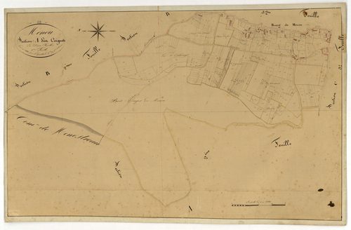 Menou, cadastre ancien : plan parcellaire de la section A dite des Coignets, feuille 1