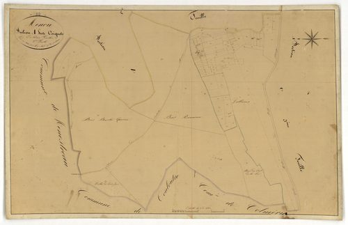 Menou, cadastre ancien : plan parcellaire de la section A dite des Coignets, feuille 2