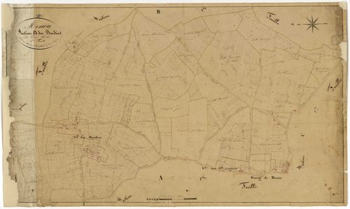 Menou, cadastre ancien : plan parcellaire de la section B dite des Bardins, feuille 3