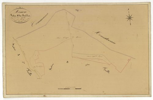 Menou, cadastre ancien : plan parcellaire de la section B dite des Bardins, feuille 2