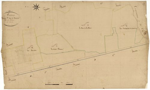 Mesves-sur-Loire, cadastre ancien : plan parcellaire de la section C dite de Charrant, feuille 3
