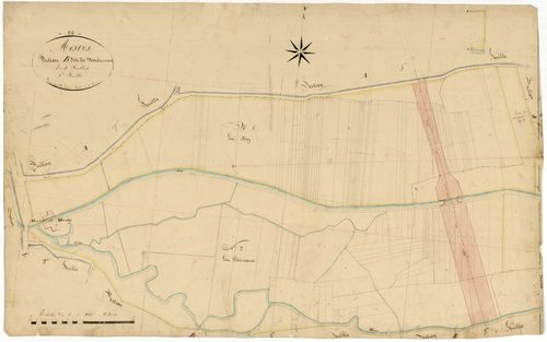 Mesves-sur-Loire, cadastre ancien : plan parcellaire de la section B dite des Moulins à Vent, feuille 1