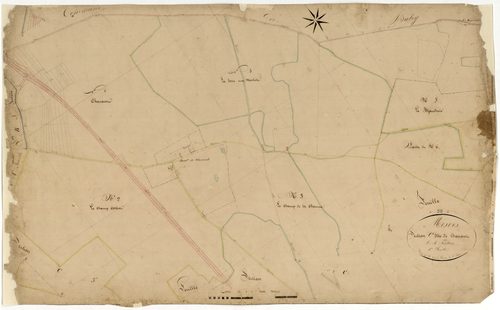 Mesves-sur-Loire, cadastre ancien : plan parcellaire de la section C dite de Charrant, feuille 1