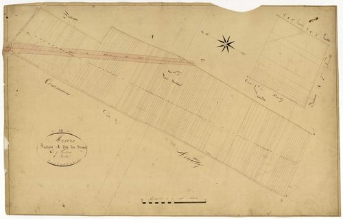 Mesves-sur-Loire, cadastre ancien : plan parcellaire de la section A dite des Brosses, feuille 1