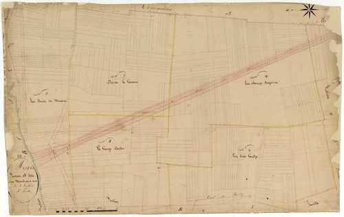 Mesves-sur-Loire, cadastre ancien : plan parcellaire de la section B dite des Moulins à Vent, feuille 3