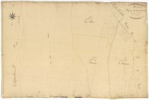 Mesves-sur-Loire, cadastre ancien : plan parcellaire de la section D dite de Mouron, feuille 4