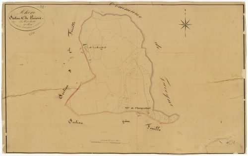 Mhère, cadastre ancien : plan parcellaire de la section C dite de Linières, feuille 1