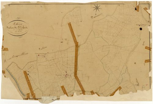 Mhère, cadastre ancien : plan parcellaire de la section F dite d'Enfert, feuille 1
