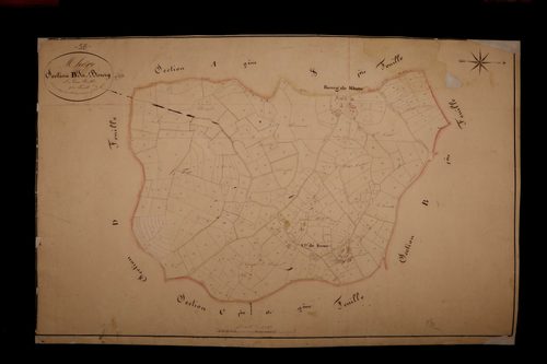 Mhère, cadastre ancien : plan parcellaire de la section B dite du Bourg, feuille 2