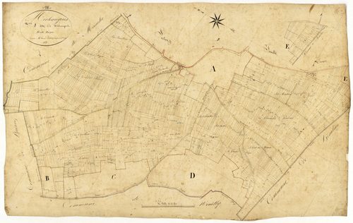 Michaugues, cadastre ancien : plan parcellaire de la section A dite de Michaugues