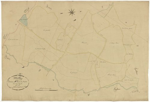 Millay, cadastre ancien : plan parcellaire de la section D dite de la Garde, feuille 2