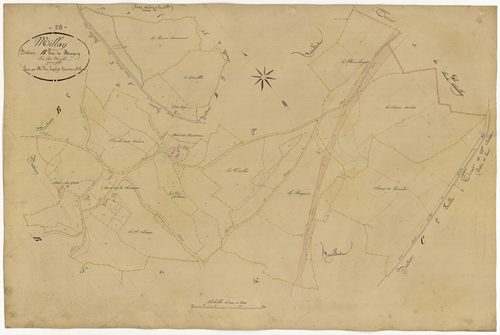 Millay, cadastre ancien : plan parcellaire de la section B dite de Magny, feuille 3