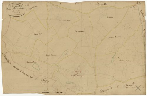 Millay, cadastre ancien : plan parcellaire de la section C dite de Montigny, feuille 5