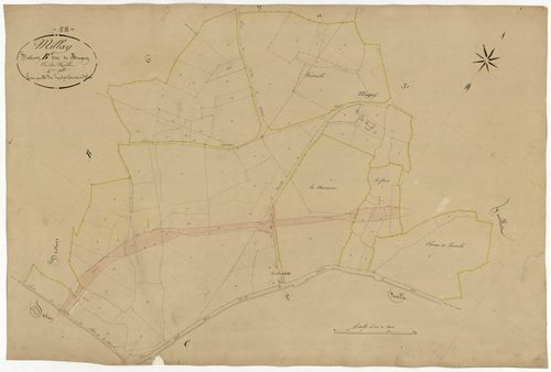 Millay, cadastre ancien : plan parcellaire de la section B dite de Magny, feuille 4