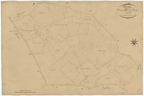 Millay, cadastre ancien : plan parcellaire de la section A dite du Bourg, feuille 8