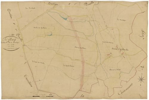 Millay, cadastre ancien : plan parcellaire de la section C dite de Montigny, feuille 2