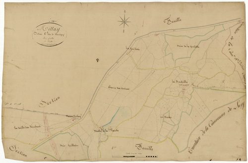 Millay, cadastre ancien : plan parcellaire de la section C dite de Montigny, feuille 1