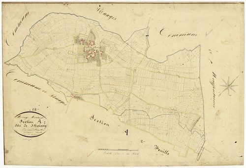 Moissy-Moulinot, cadastre ancien : plan parcellaire de la section A dite de Moissy, feuille 1