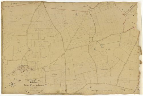 Montapas, cadastre ancien : plan parcellaire de la section B dite de Montapas, feuille 2