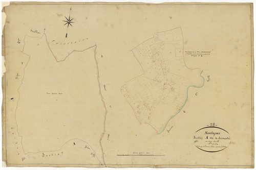 Montapas, cadastre ancien : plan parcellaire de la section A dite de Sermentray, feuille 4