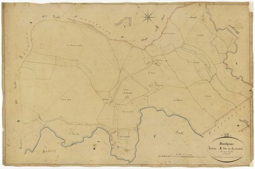 Montapas, cadastre ancien : plan parcellaire de la section A dite de Sermentray, feuille 5