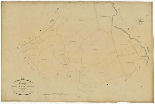 Montapas, cadastre ancien : plan parcellaire de la section A dite de Sermentray, feuille 3