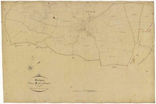 Montapas, cadastre ancien : plan parcellaire de la section B dite de Montapas, feuille 3