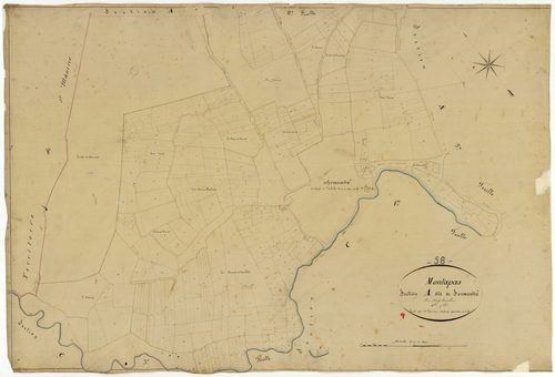 Montapas, cadastre ancien : plan parcellaire de la section A dite de Sermentray, feuille 1