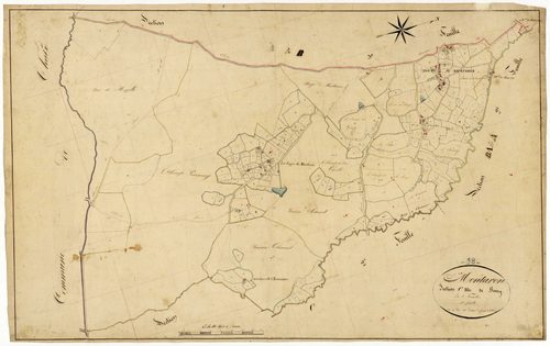 Montaron, cadastre ancien : plan parcellaire de la section C dite du Bourg, feuille 1