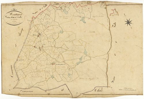 Montaron, cadastre ancien : plan parcellaire de la section B dite de Creule, feuille 3
