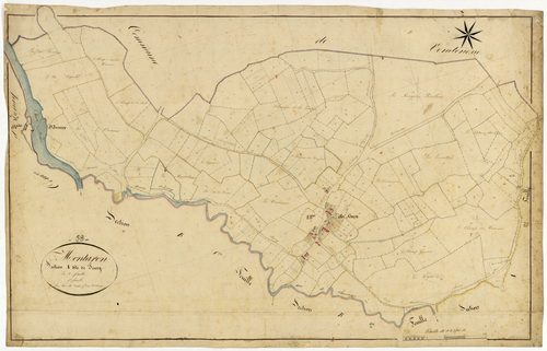 Montaron, cadastre ancien : plan parcellaire de la section A dite de Sangy, feuille 1