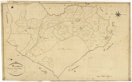 Montaron, cadastre ancien : plan parcellaire de la section C dite du Bourg, feuille 2