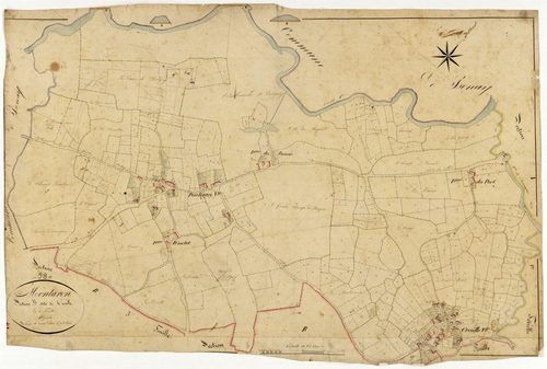 Montaron, cadastre ancien : plan parcellaire de la section B dite de Creule, feuille 1