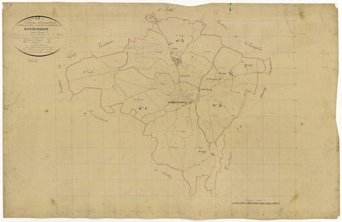 Montenoison, cadastre ancien : tableau d'assemblage