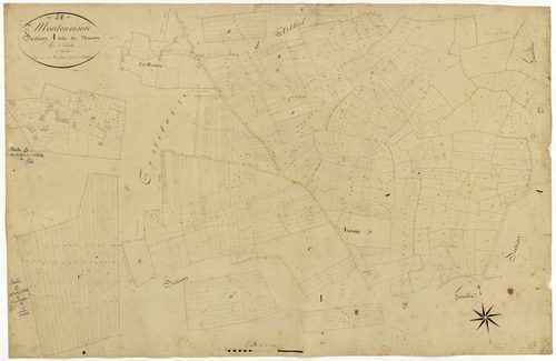 Montenoison, cadastre ancien : plan parcellaire de la section A dite de Noison, feuille 1