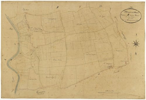 Mont-et-Marré, cadastre ancien : plan parcellaire de la section B dite de Marré, feuille 3