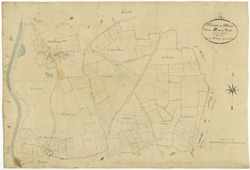 Mont-et-Marré, cadastre ancien : plan parcellaire de la section B dite de Marré, feuille 2