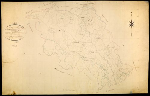Montigny-en-Morvan, cadastre ancien : tableau d'assemblage