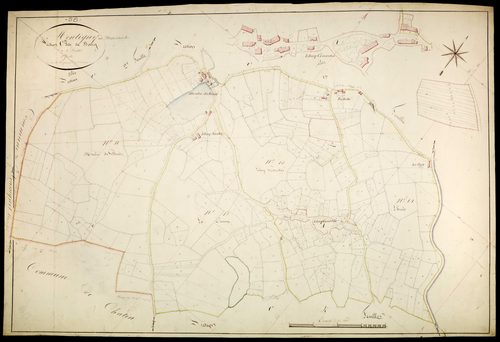 Montigny-en-Morvan, cadastre ancien : plan parcellaire de la section C dite du Bourg , feuille 2