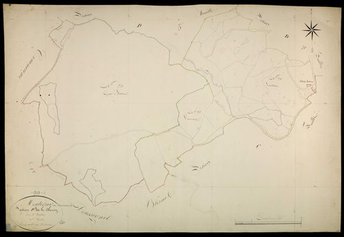 Montigny-en-Morvan, cadastre ancien : plan parcellaire de la section D dite du Charnoy , feuille 3