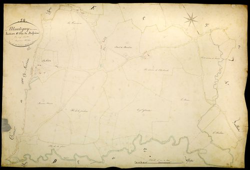 Montigny-sur-Canne, cadastre ancien : plan parcellaire de la section E dite de Bussière, feuille 5
