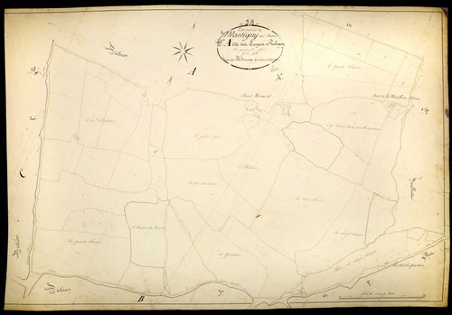 Montigny-sur-Canne, cadastre ancien : plan parcellaire de la section A dite des Coupes de Pouligny, feuille 3