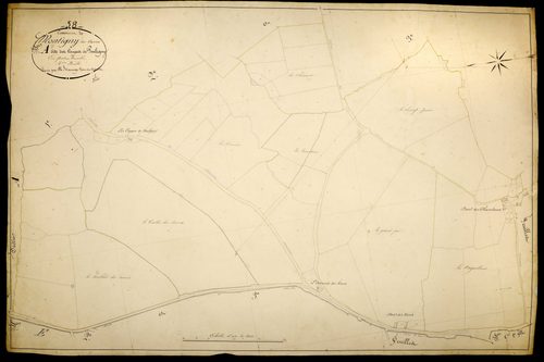 Montigny-sur-Canne, cadastre ancien : plan parcellaire de la section A dite des Coupes de Pouligny, feuille 4